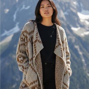 POL Brown and Gray Women's Cardigan